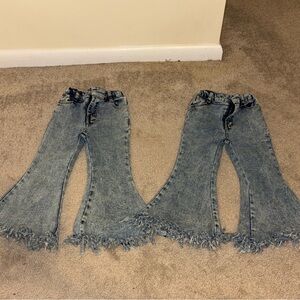 3T boutique Frayed Hem Blue Jeans